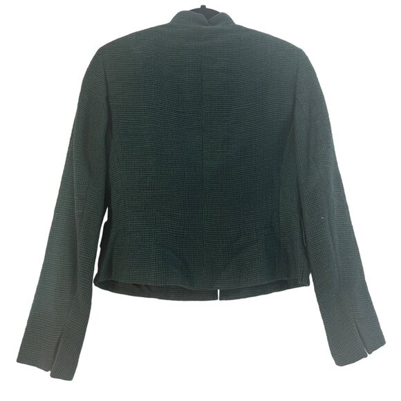 Akris Punto Front Zip Up Jacket Women's Textured 100% Silk Green, Size S - Picture 2 of 9